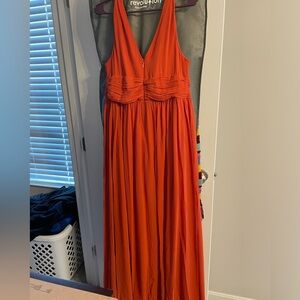 Burnt orange bridesmaid dress